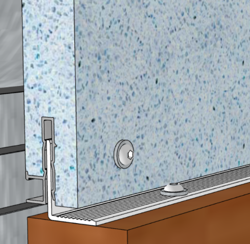 Image de Cornière crantée en PVC de 40x30x3 mm pour rail 8E, 8R, 28FR et 30FR. Longueur de 6m.