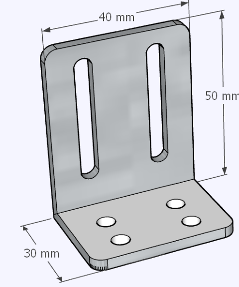 Image de Équerre en acier galvanisé de 50x40x30x3 mm pour fixation des coffres renforcés au dormant. Paquet de 500.
