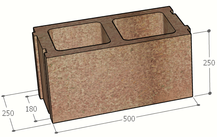 Image de Bloc à bancher en bois ciment (50x25 cm), sans isolant, épaisseur : 25 cm, béton : 18 cm, fabrication Belgique