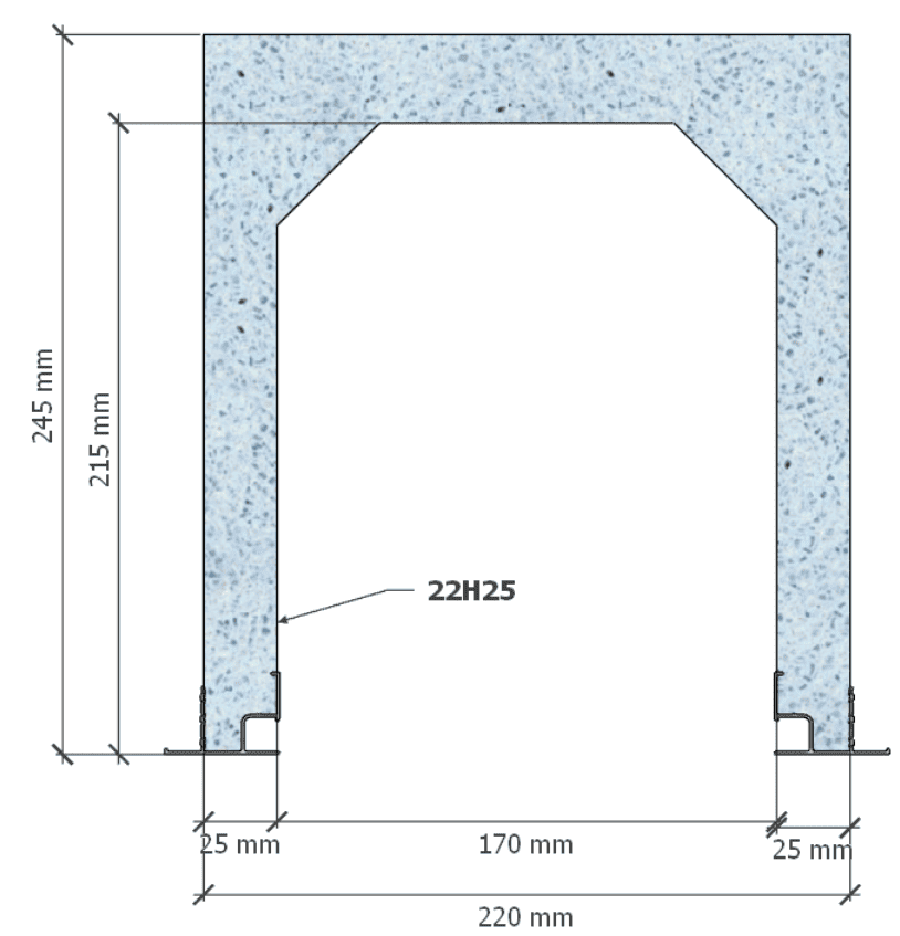 Image de Coffre (6 m) modèle traditionnel, L: 220, H: 245, tunnel: 170, rail 827/827, finition polystyrène, couleur bleu