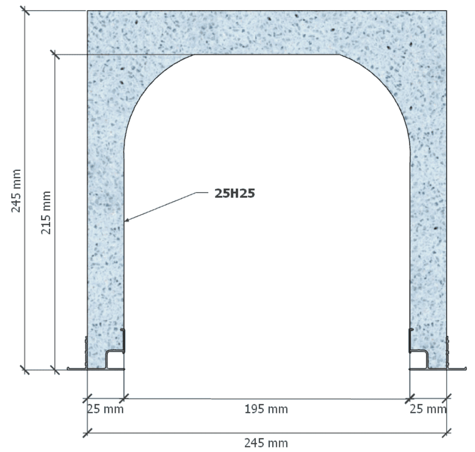 Image de Coffre (6 m) modèle traditionnel, L: 245, H: 245, tunnel: 196, rail 827/827, finition polystyrène, couleur bleu