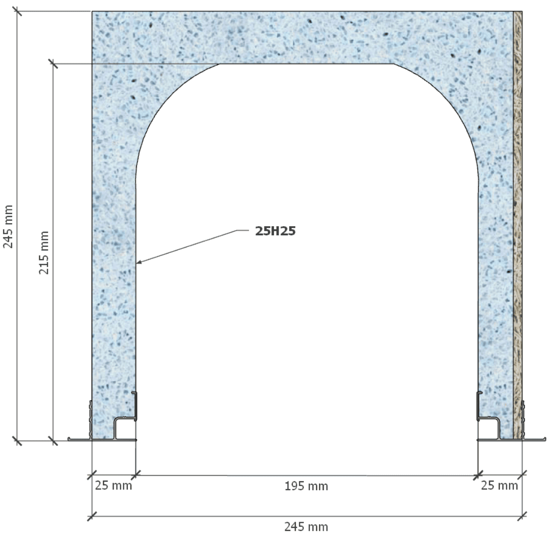 Image de Coffre (6 m) modèle traditionnel, L: 245, H: 245, tunnel: 196, rail 827/827, finition fibragglo, couleur bleu