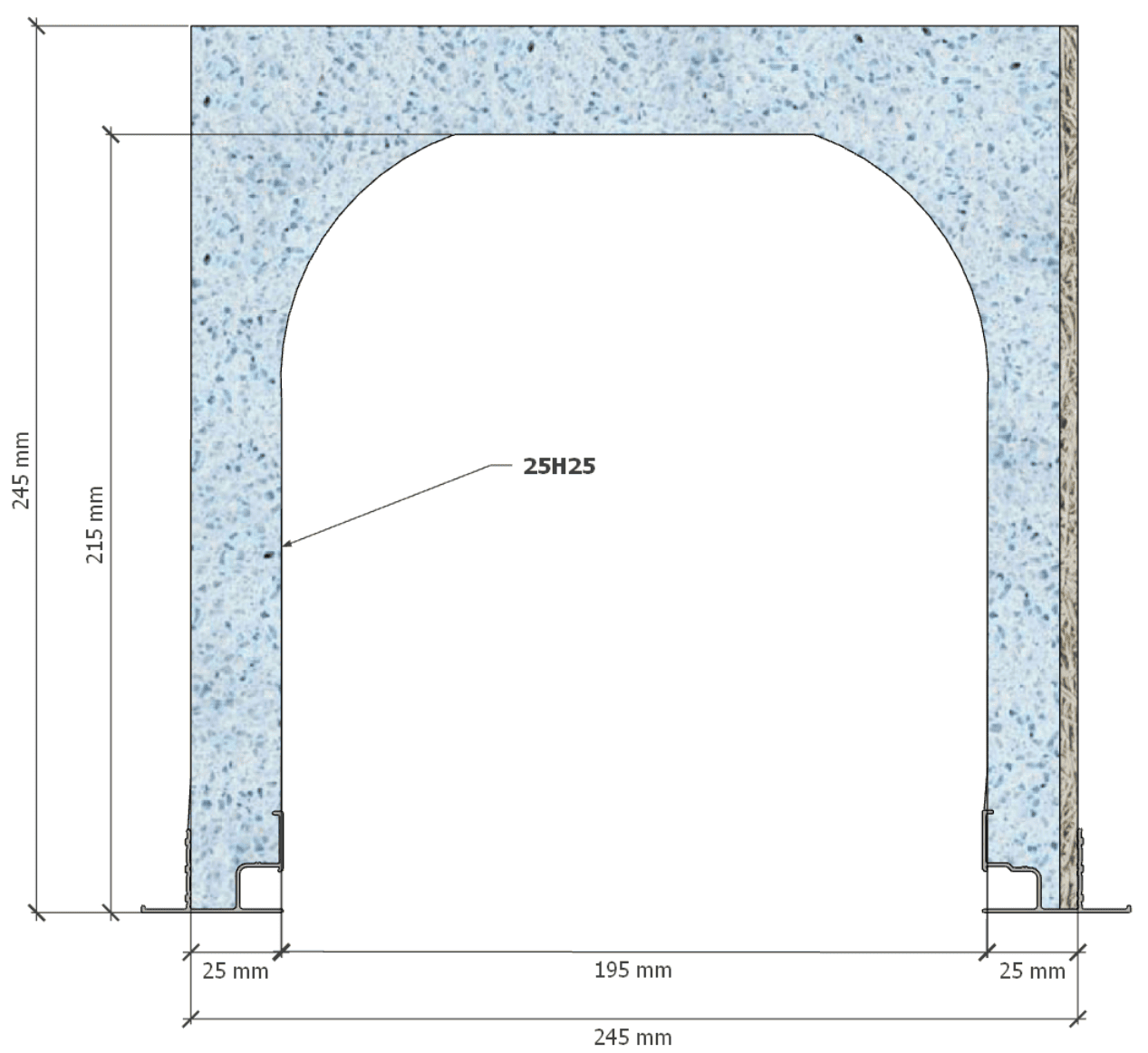 Image de Coffre (6 m) modèle traditionnel, L: 245, H: 245, tunnel: 196, rail 830/827, finition fibragglo, couleur bleu