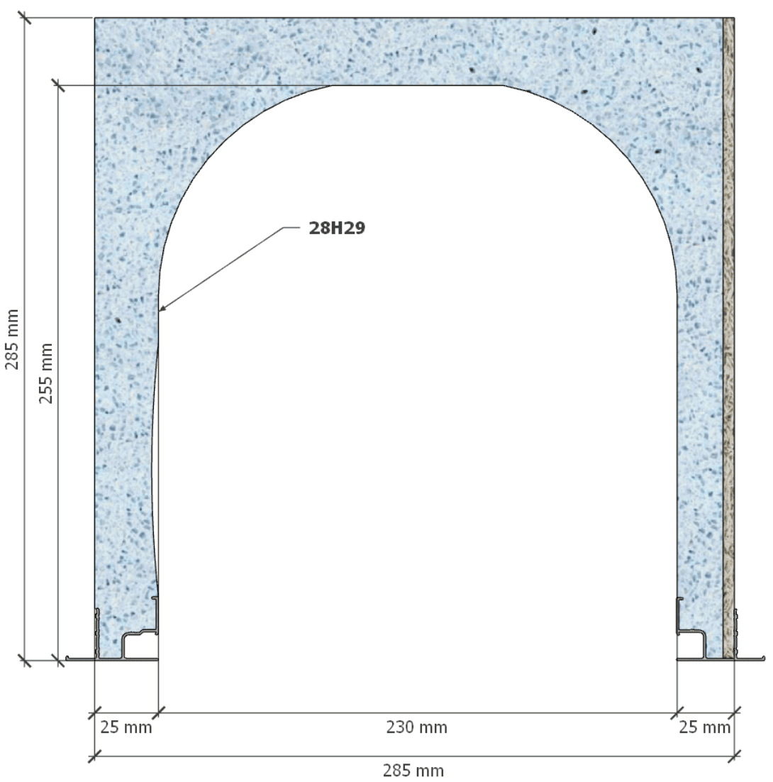 Image de Coffre (6 m) modèle traditionnel, L: 278, H: 285, tunnel: 230, rail 830/827, finition fibragglo, couleur bleu