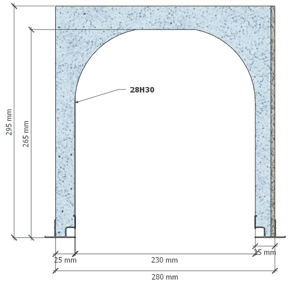 Image de Coffre (6 m) modèle traditionnel, L: 278, H: 295, tunnel: 230, rail 827/827, finition fibragglo, couleur bleu