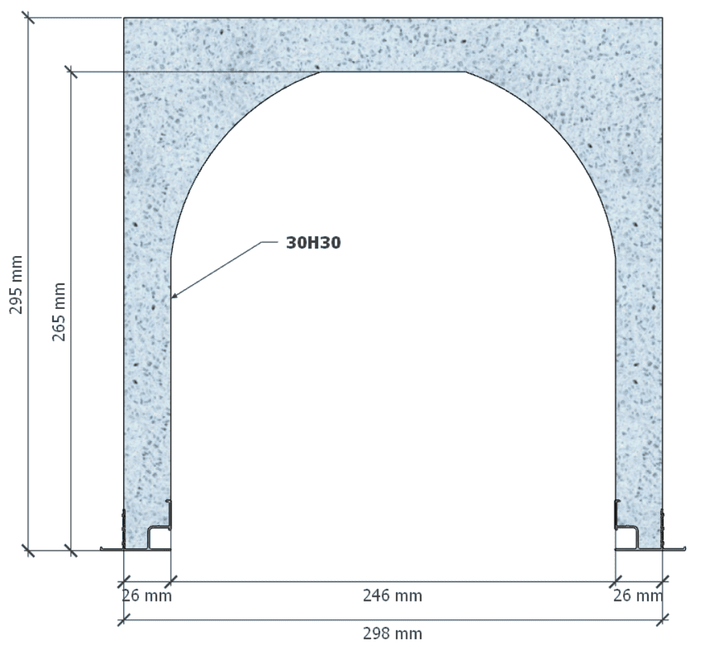 Image de Coffre (6 m) modèle traditionnel, L: 298, H: 295, tunnel: 246, rail 827/827, finition polystyrène, couleur bleu