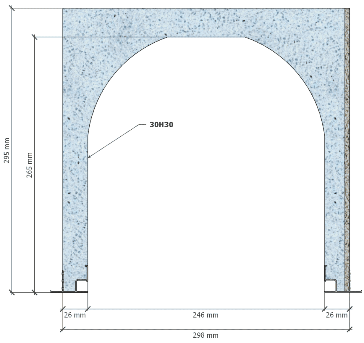 Image de Coffre (6 m) modèle traditionnel, L: 298, H: 295, tunnel: 246, rail 827/827, finition fibragglo, couleur bleu