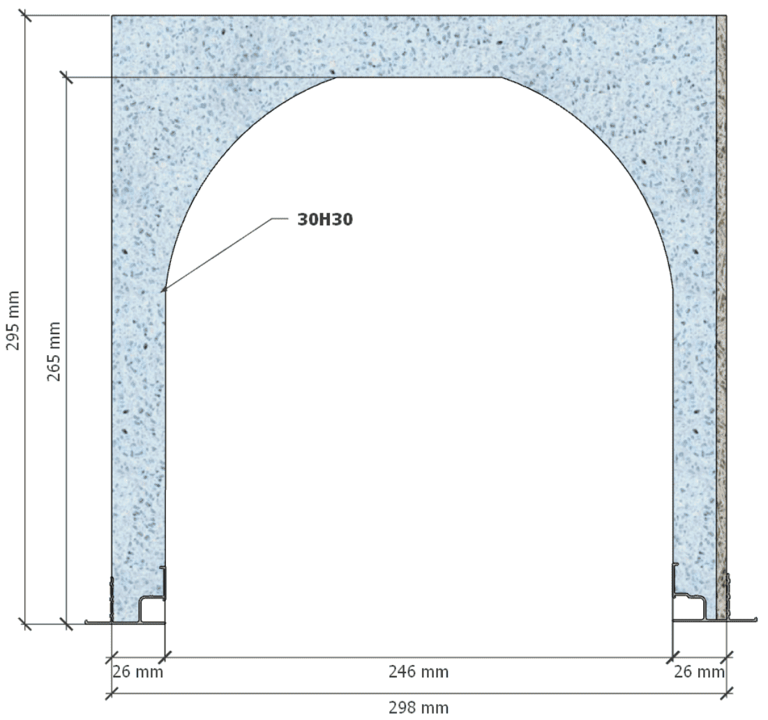 Image de Coffre (6 m) modèle traditionnel, L: 298, H: 295, tunnel: 246, rail 830/827, finition fibragglo, couleur bleu