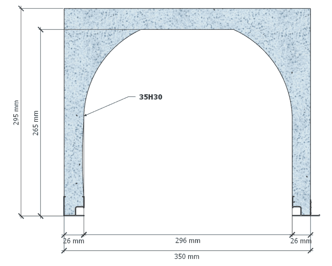 Image de Coffre (6 m) modèle traditionnel, L: 350, H: 295, tunnel: 296, rail 827/8H, finition polystyrène, couleur bleu
