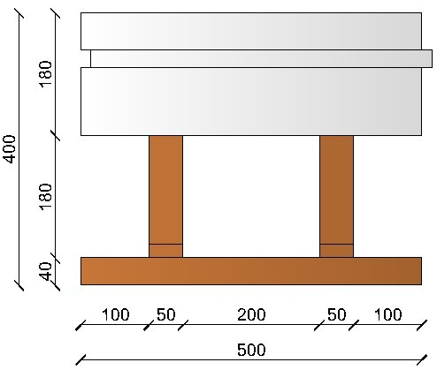 Image de Bloc à bancher en bois ciment (50x25 cm), isolant interne : 18 cm, épaisseur : 40 cm, béton : 18 cm, fabrication Italie