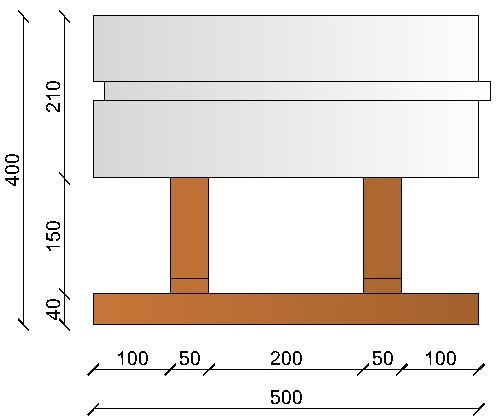 Image de Bloc à bancher en bois ciment (50x25 cm), isolant interne : 21 cm, épaisseur : 40 cm, béton : 15 cm, fabrication Italie