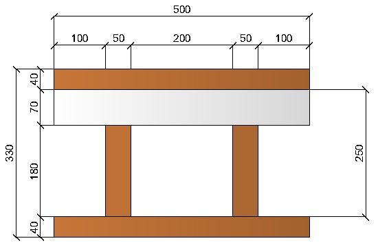 Image de Bloc à bancher en bois ciment (50x25 cm), isolant interne : 7 cm, épaisseur : 33 cm, béton : 18 cm, fabrication Italie