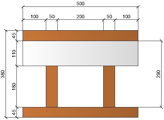 Image de Bloc à bancher en bois ciment (50x25 cm), isolant interne : 11 cm, épaisseur : 38 cm, béton : 18 cm, fabrication Italie