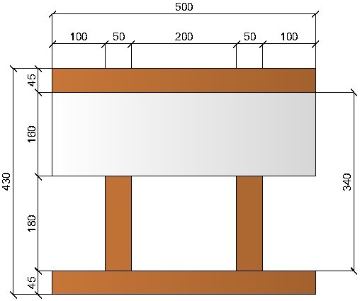 Image de Bloc à bancher en bois ciment (50x25 cm), isolant interne : 16 cm, épaisseur : 43 cm, béton : 18 cm, fabrication Italie
