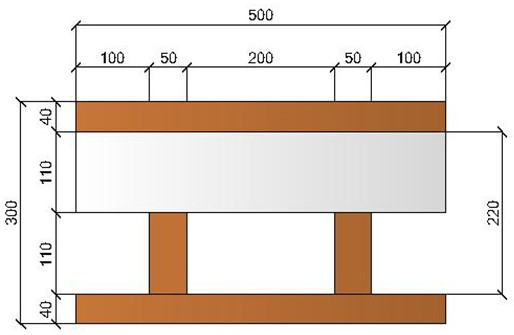 Image de Bloc à bancher en bois ciment (50x25 cm), isolant interne : 11 cm, épaisseur : 30 cm, béton : 11 cm, fabrication Italie