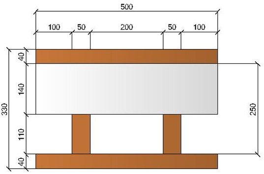Image de Bloc à bancher en bois ciment (50x25 cm), isolant interne : 14 cm, épaisseur : 33 cm, béton : 11 cm, fabrication Italie