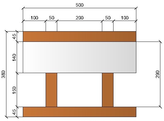 Image de Bloc à bancher en bois ciment (50x25 cm), isolant interne : 14 cm, épaisseur : 38 cm, béton : 15 cm, fabrication Italie