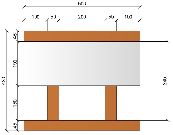 Image de Bloc à bancher en bois ciment (50x25 cm), isolant interne : 19 cm, épaisseur : 43 cm, béton : 15 cm, fabrication Italie