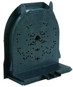 Image de Joue pour coffre avec tunnel de 222/230 mm, talon de 95 mm avec cale fixe, face plate pour fixation avec vis parker