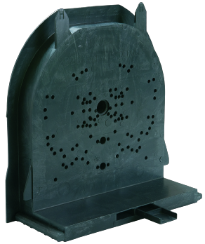 Image de Joue pour coffre avec tunnel de 246 mm, talon de 95 mm avec cale amovible (non fournie), face plate pour fixation avec vis parker